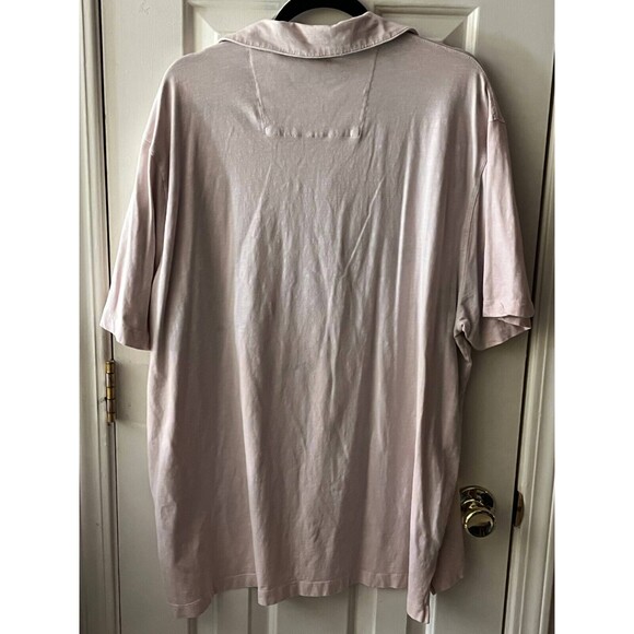 Tailor Vintage Polo Shirt Men's 3XL Pink Short Sleeve Spread Collar Embroidered - Picture 3 of 5